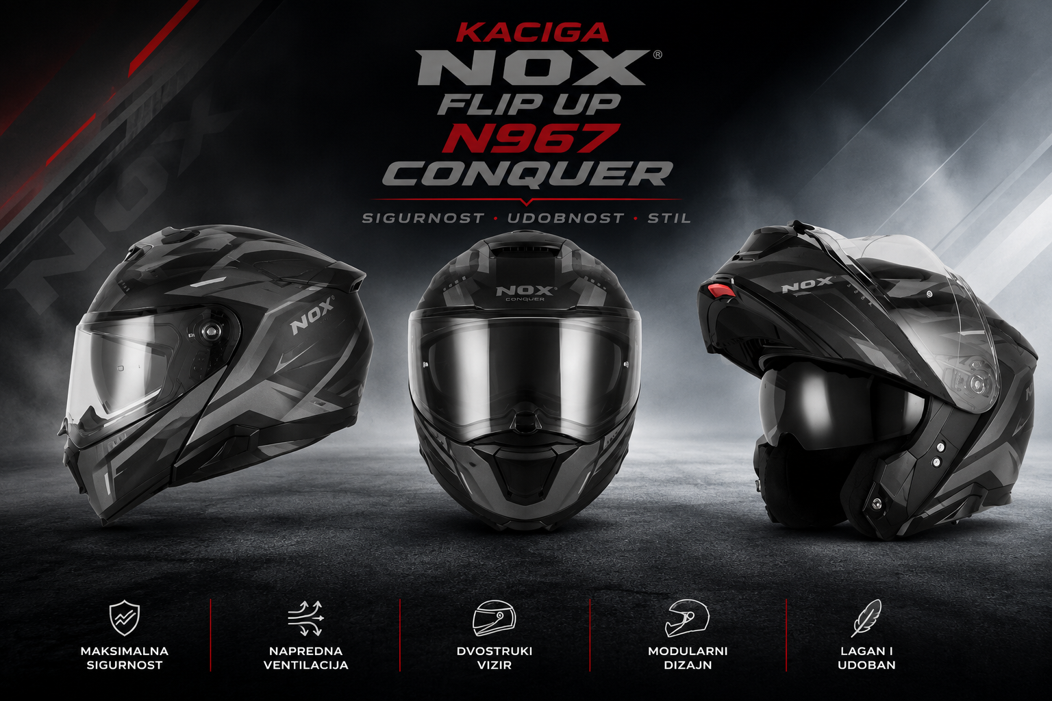 Kaciga NOX Flip Up XL / 2XL